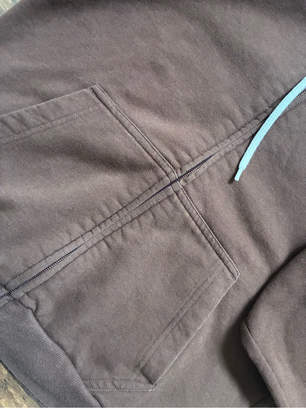 Sunday Best Brown Hoodie with White Drawstrings - Picture 5 of 5